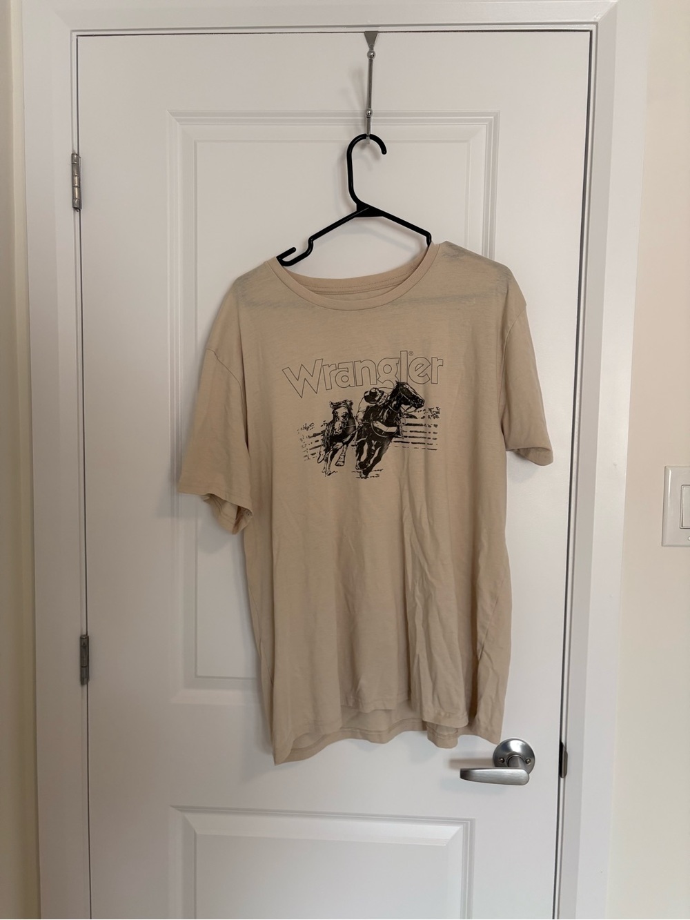 Wrangler Beige Short-Sleeve Tee with Rodeo Graphic